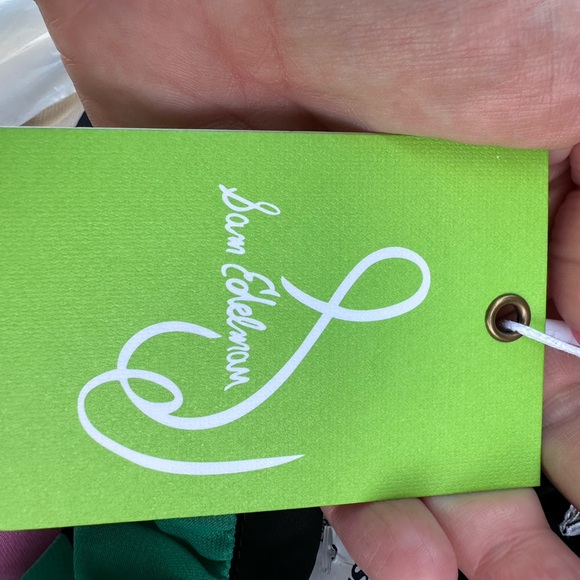 SAM EDELMAN Black Multi Butterfly Print Maxi Dress Tie Waist Large L NEW NWT - Picture 3 of 5